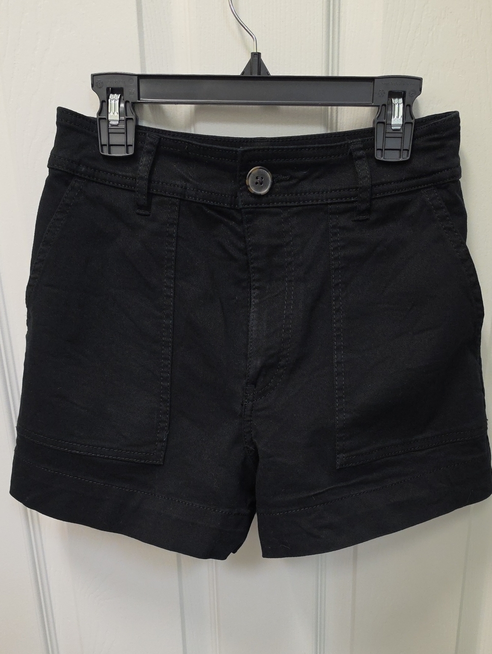 H&M Black High Waisted Cotton Twill Utility Shorts Sz. 2
